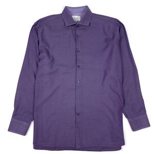 TED BAKER Endurance Long Sleeve Button Down Dress Shirt Dusty Purple Mens 17.5